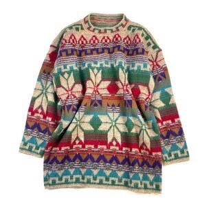 Vintage Fair Isle Mock Neck Grandpa Sweater
